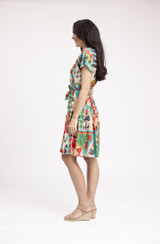 Women's Dresses | Gambetta V Neck Buttonthrough Short Dress | ORIENTIQUE
