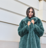 Faux Fur Coat in Teal Green by CINNAMON CREATIONS*