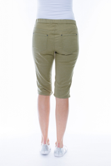 Women's Shorts | Bermuda Stretch Denim Shorts | Cafe Latte