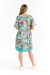 Women's Dresses | Hannah Short Sleeve Tunic Boho Dress | ONE SUMMER