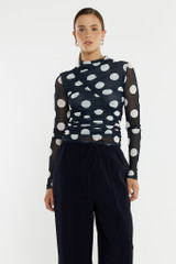 Women's Top | Pammie Seamed Mesh Top | SASS