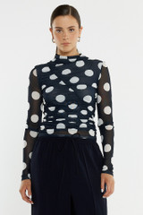 Women's Top | Pammie Seamed Mesh Top | SASS
