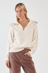 Women's Knit | Esti Pointelle Zip Up Knit | SASS