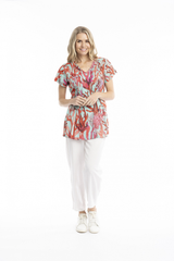 Women's Top | Kayla Short Sleeve Cotton Blouse | ONE SUMMER