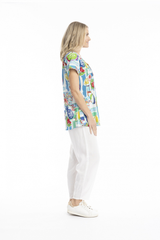 Women's Top | Kayla Short Sleeve Cotton Blouse | ONE SUMMER