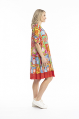 Women's Dresses | Hannah Short Sleeve Tunic Boho Dress | ONE SUMMER