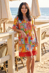 Women's Dresses | Hannah Short Sleeve Tunic Boho Dress | ONE SUMMER