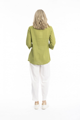 Women's Top | Evie 3/4 Sleeve Pleated Cotton Top | ONE SUMMER