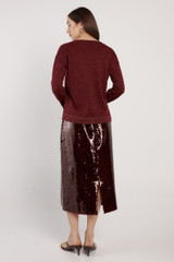 Women's Top | Oriane Sparkle V-Neck Knit Top | Fate + Becker