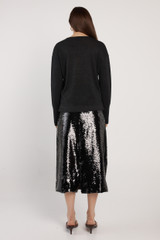 Women's Skirt | Monroe Sequin Pencil Skirt in Black | FATE+BECKER
