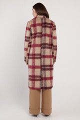 Women's Coat | Harlow Check Longline Trench Coat | Fate + Becker