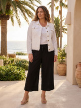Women's Dresses | Linen Blend Fringe Jacket  | ORIENTIQUE