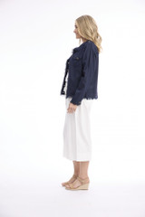 Women's Dresses | Linen Blend Fringe Jacket  | ORIENTIQUE