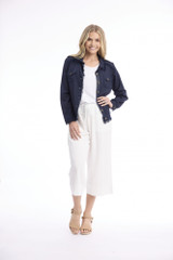 Women's Dresses | Linen Blend Fringe Jacket  | ORIENTIQUE