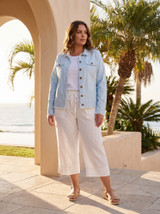 Women's Dresses | Linen Blend Fringe Jacket  | ORIENTIQUE