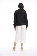 Women's Dresses | Linen Blend Fringe Jacket  | ORIENTIQUE