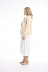 Women's Dresses | Linen Blend Fringe Jacket  | ORIENTIQUE