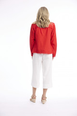 Women's Dresses | Linen Blend Fringe Jacket  | ORIENTIQUE