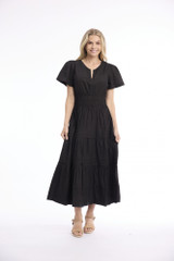 Women's Dresses | Poplin Maxi Short Sleeve Dress | ORIENTIQUE
