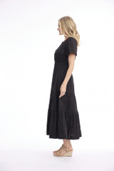 Women's Dresses | Poplin Maxi Short Sleeve Dress | ORIENTIQUE