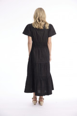 Women's Dresses | Poplin Maxi Short Sleeve Dress | ORIENTIQUE