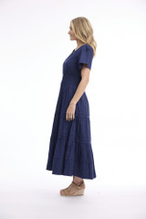 Women's Dresses | Poplin Maxi Short Sleeve Dress | ORIENTIQUE