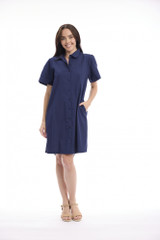 Women's Dresses | Poplin Maxi Short Sleeve Dress | ORIENTIQUE