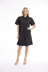 Women's Dresses | Poplin Maxi Short Sleeve Dress | ORIENTIQUE