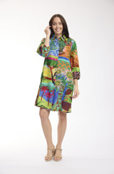 Women's Dresses | Le Moulin Collar 3/4 Sleeve Dress | ORIENTIQUE