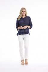 Women's Top | Cotton Gauze Buttonthrough Top | ORIENTIQUE