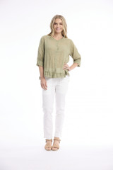 Women's Top | Cotton Gauze Buttonthrough Top | ORIENTIQUE