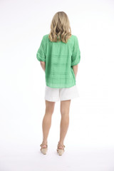 Women's Top | Cotton Gauze Pleated Top | ORIENTIQUE