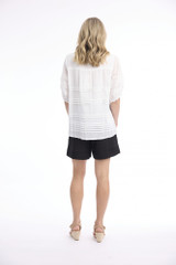 Women's Top | Cotton Gauze Pleated Top | ORIENTIQUE