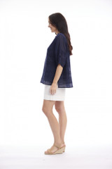 Women's Top | Cotton Gauze Pleated Top | ORIENTIQUE