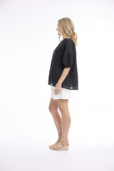 Women's Top | Cotton Gauze Pleated Top | ORIENTIQUE