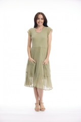Women's Dresses | Cotton Gauze Bias Pockets Dress | ORIENTIQUE