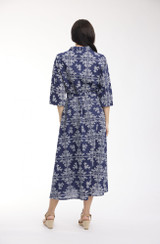 Women's Dresses | Broderie Print Collar Long Dress | ORIENTIQUE