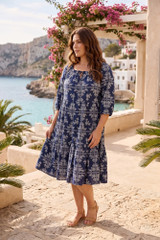 Women's Dresses | Broderie Print Square Neckline Dress | ORIENTIQUE