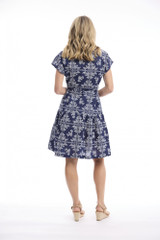 Women's Dresses | Broderie Print V Neck Buttonthrough Short Dress | ORIENTIQUE