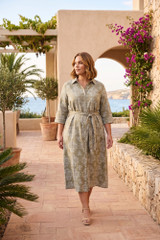 Women's Dresses | Broderie Print Collar Long Dress | ORIENTIQUE