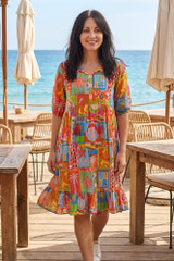 Charli Tassel Tie Dress in Tropicana 1 by ONE SUMMER *