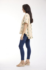 Women's Top | Citadelle Embroidered Frill Top | ORIENTIQUE