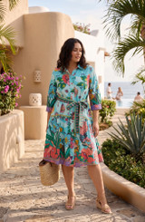 Women's Dresses | Provence Tie Waist Shirt Dress | ORIENTIQUE