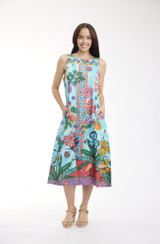 Women's Dresses | Provence Midi Sleeveless Dress | ORIENTIQUE