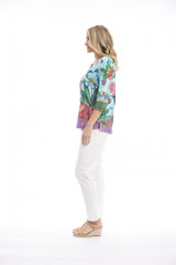Women's Top | Provence Frill Neckline Top | ORIENTIQUE