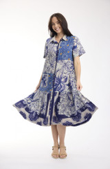 Women's Dresses | Avignon Patch Long Dress | ORIENTIQUE