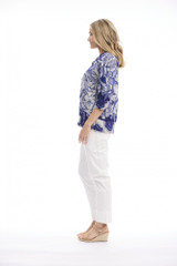Women's Top | Avignon Frill Neckline Top | ORIENTIQUE