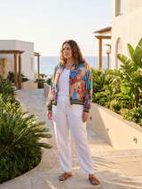 Women's Dresses | Digital Printed Jacket with Zipper  | ORIENTIQUE