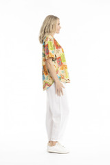 Women's Top | Margot Collared Short Sleeve Top| ONE SUMMER