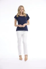 Women's Top | Knit Squareneck Top | ORIENTIQUE